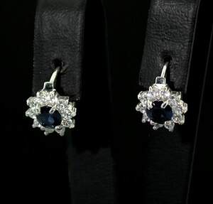 Срібні сережки 925 проби 3,39 г з Сапфірами Nano та фіанітами 2,14 карат Срібні сережки 925 проби 3,39 г з Сапфірами Nano та фіанітами 2,14 карат
