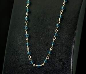 Срібне кольє 925 проби в позолоті 5,15 г з Топазами Лондон Блу зі США 10,62 карат 45-50 см