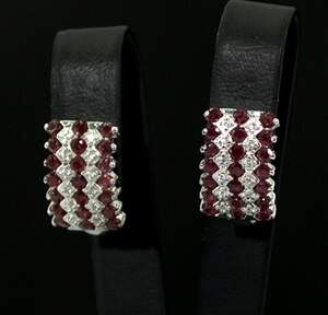 Срібні сережки 925 проби 6,34 г з рожевими кенійськими Рубінами класу АААА та цирконами 2,31 карат