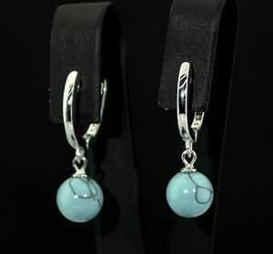 Срібні сережки 925 проби 3,91 г з Бірюзою 2,54 карат