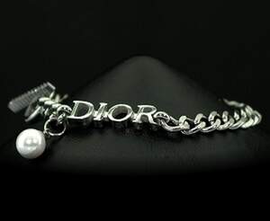 Браслет з родієвим напиленням з перлиною, репліка Dior Браслет з родієвим напиленням з перлиною, репліка Dior