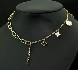 Кольє в позолоті з перламутром, репліка Louis Vuitton, 18-22 см Кольє в позолоті з перламутром, репліка Louis Vuitton, 18-22 см