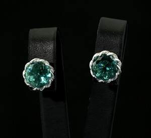 Серьги у срібному покрытии з Аквамаринами Нано и цирконами 6,88 карат