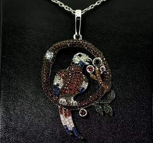 Срібна підвіска 925 проби 8,53 г з кольоровими цирконами 6,5 карат