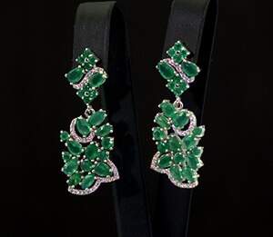 Срібні сережки 925 проби 7,73 г з Агатами та цирконами 6,75 карат