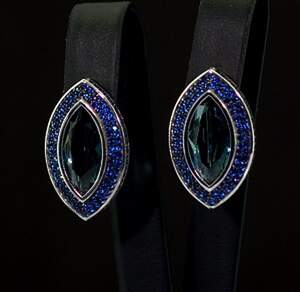 Срібні сережки 925 проби 6,15 г з Топазами Лондон Блу зі США та цирконами 8,98 карат