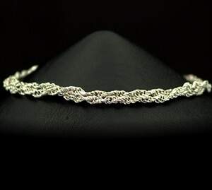 Срібний браслет 925 проби 6,4 г, плетіння Мотузка