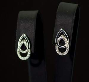 Срібні сережки 925 проби 2,13 г з Муассанітами Кр 57 D/VVS1 0,16 карат