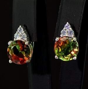 Серебряные серьги 925 пробы 6,61 г с Аметринами и фианитами 10,75 карат