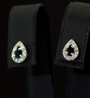 Срібні сережки 925 проби 1,54 г з Сапфірами АААА та фіанітами 0,72 карат