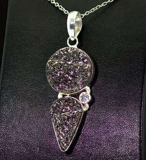 Підвіска у срібному покритті з Піритами та цирконом 12,7 г