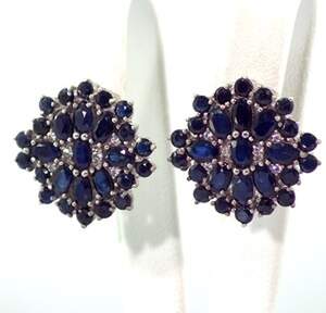 Срібні сережки 925 проби 10,4 г зі шрі-ланкійськими Сапфірами класу АААА та фіанітами 8,71 карат Срібні сережки 925 проби 10,4 г зі шрі-ланкійськими Сапфірами класу АААА та фіанітами 8,71 карат