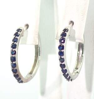 Срібні сережки 925 проби 3,12 г з блакитними шрі-ланкійськими Сапфірами класу АААА 1,38 карат