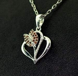 Срібна підвіска 925 проби 1,93 г з червоними австралійськими Діамантами VVS1 0,15 карат