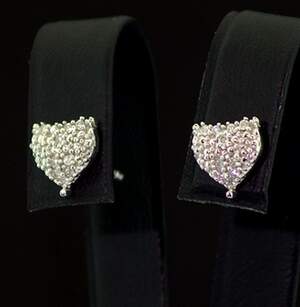 Срібні сережки 925 проби 1,87 г з білими африканськими Діамантами VVS1 0,14 карат