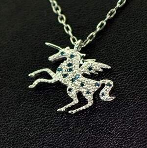 Срібна підвіска 925 проби 1,99 г з блакитними Діамантами Hope VVS1 0,12 карат