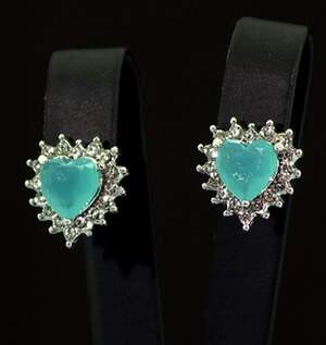 Сережки у срібному покритті з Турмалінами Параїба та цирконами 4,01 карат Сережки у срібному покритті з Турмалінами Параїба та цирконами 4,01 карат