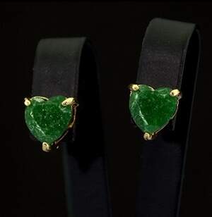 Сережки в позолоті з Турмалінами Хромдравітами 5,85 карат Сережки в позолоті з Турмалінами Хромдравітами 5,85 карат