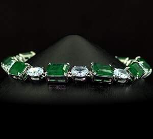 Браслет у срібному покритті з Турмалінами Хромдравітами та цирконами 28.15 карат 18+5 см Браслет у срібному покритті з Турмалінами Хромдравітами та цирконами 28.15 карат 18+5 см