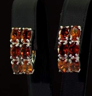 Срібні сережки 925 проби 5,9 г з мандариновими Гранатами 5,64 карат Срібні сережки 925 проби 5,9 г з мандариновими Гранатами 5,64 карат
