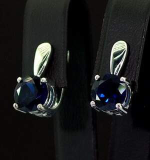 Срібні сережки 925 проби 4,18 г з Сапфірами Nano 3,5 карат Срібні сережки 925 проби 4,18 г з Сапфірами Nano 3,5 карат