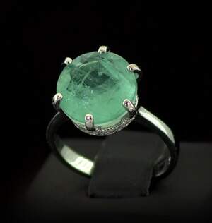 Срібна каблучка 925 проби 4,05 г Турмаліном Параїба та цирконами 3,33 карат