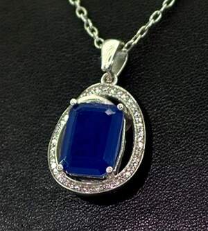 Срібна підвіска 925 проби 5,12 г Турмаліном Індіголітом та цирконами 4,15 карат