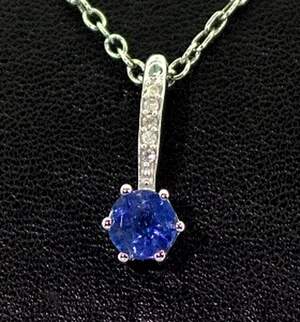 Срібна підвіска 925 проби 0,99 г з Танзанітом класу АААА та африканськими Діамантами VVS1 0,83 карат