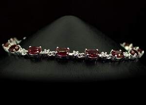 Срібний браслет 925 проби 8,87 г з рожевимм кенійськими Рубінами АААА та цирконами 9,52 карат 17-20 см Срібний браслет 925 проби 8,87 г з рожевимм кенійськими Рубінами АААА та цирконами 9,52 карат 17-20 см