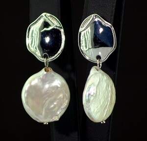 Срібні сережки 925 проби 5,57 г з таїтянськими Перлинами бароко Срібні сережки 925 проби 5,57 г з таїтянськими Перлинами бароко