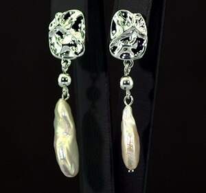 Срібні сережки 925 проби 8,12 г з таїтянськими Перлинами бароко