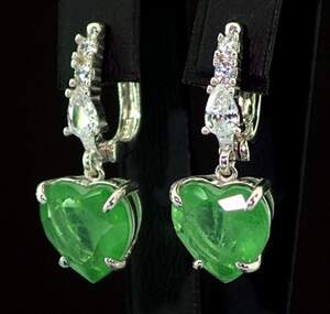 Срібні сережки 925 проби 7,36 г з Турмалінами Хромдравітами та цирконами 7,68 карат