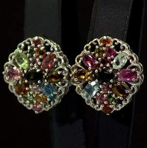 Срібні сережки 925 проби 7,68 г з бразильськими Турмалінами 5,56 карат Срібні сережки 925 проби 7,68 г з бразильськими Турмалінами 5,56 карат