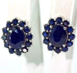 Срібні сережки 925 проби 6,57 г зі шрі-ланкійськими Сапфірами класу АААА 10,96 карат Срібні сережки 925 проби 6,57 г зі шрі-ланкійськими Сапфірами класу АААА 10,96 карат