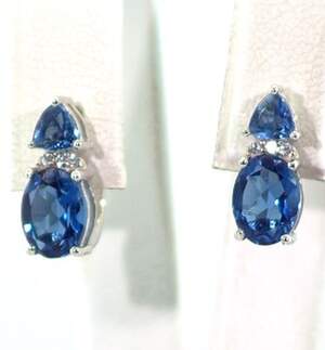 Срібні сережки 925 проби 2,89 г з Танзанітами Nano та цирконами 2,55 карат Срібні сережки 925 проби 2,89 г з Танзанітами Nano та цирконами 2,55 карат