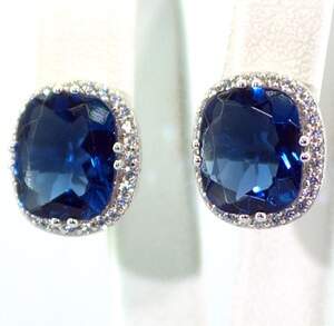 Срібні сережки 925 проби 6,35 г з Танзанітами Nano та цирконами 8,55 карат Срібні сережки 925 проби 6,35 г з Танзанітами Nano та цирконами 8,55 карат