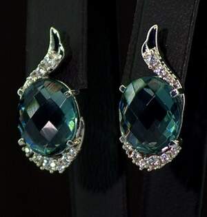 Срібні сережки 925 проби 5,32 г з Топазами Лондон Блу зі США та цирконами 8,32 карат Срібні сережки 925 проби 5,32 г з Топазами Лондон Блу зі США та цирконами 8,32 карат