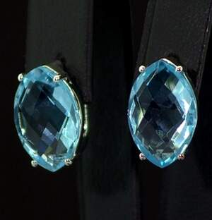 Срібні сережки 925 проби 5,18 г з блакитними Топазами 13,23 карат Срібні сережки 925 проби 5,18 г з блакитними Топазами 13,23 карат