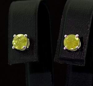 Серебряные серьги 925 пробы 1,03 гр. с норвежскими Сфенами 1,09 карат Серебряные серьги 925 пробы 1,03 гр. с норвежскими Сфенами 1,09 карат
