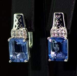 Серебряные серьги 925 пробы 5,9 гр. с Флюоритами Блу Джон и топазами из США 7,85 карат Серебряные серьги 925 пробы 5,9 гр. с Флюоритами Блу Джон и топазами из США 7,85 карат