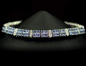 Серебряный браслет 925 пробы 18,97 гр. с Танзанитами класса АААА и топазами из США 7,78 карат Серебряный браслет 925 пробы 18,97 гр. с Танзанитами класса АААА и топазами из США 7,78 карат