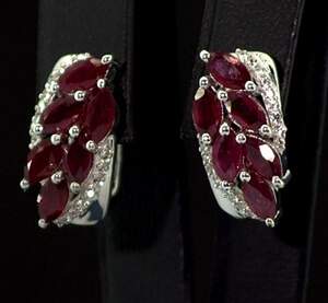 Серебряные серьги 925 пробы 4,25 гр. с танзанийскими Рубинами класса АААА и топазами из США 4,47 карат Серебряные серьги 925 пробы 4,25 гр. с танзанийскими Рубинами класса АААА и топазами из США 4,47 карат