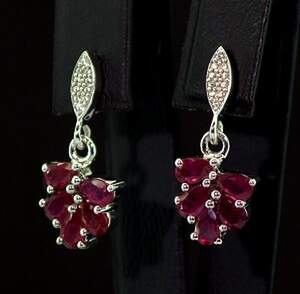 Серебряные серьги 925 пробы 4,17 гр. с танзанийскими Рубинами класса АААА и топазами из США 2,97 карат Серебряные серьги 925 пробы 4,17 гр. с танзанийскими Рубинами класса АААА и топазами из США 2,97 карат