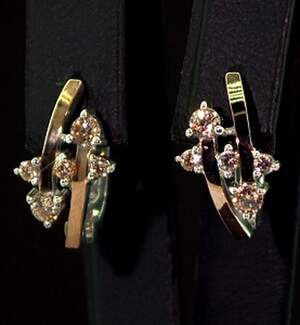 Срібні сережки 925 проби з позолотою 375 проби 3,62 г з жовтими Фіанітами 1,1 карат Срібні сережки 925 проби з позолотою 375 проби 3,62 г з жовтими Фіанітами 1,1 карат