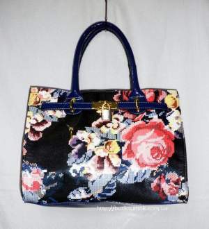 Женская сумка Hermes MultiFloral Navy 167 Женская сумка Hermes MultiFloral Navy 167