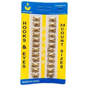 #0 крючки, застежки для одежды Sindtex золотые 24шт #0 крючки, застежки для одежды Sindtex золотые 24шт