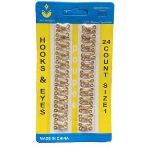 #1 крючки, застежки для одежды Sindtex золотые 24шт #1 крючки, застежки для одежды Sindtex золотые 24шт