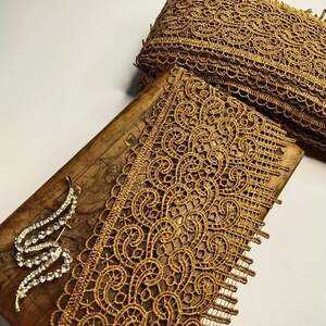 (1 метр) Кружево макраме Sindtex 10см Цвет - Золотой (36М-SF-3998-10) (1 метр) Кружево макраме Sindtex 10см Цвет - Золотой (36М-SF-3998-10)