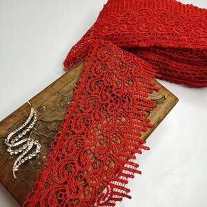 (1 метр) Кружево макраме Sindtex 10см Цвет - Красный (36М-SF-3998-7) (1 метр) Кружево макраме Sindtex 10см Цвет - Красный (36М-SF-3998-7)