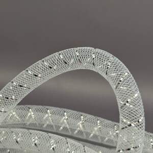 (19 метров, D-10мм) Регилин трубчатый с люрексом. Цвет - белый (19 метров, D-10мм) Регилин трубчатый с люрексом. Цвет - белый